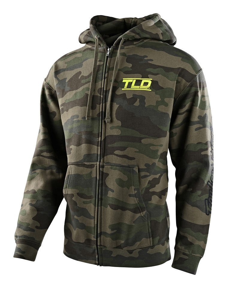 Sudadera Hoodie con Cremallera Troy Lee Designs Speed Logo Camo Green